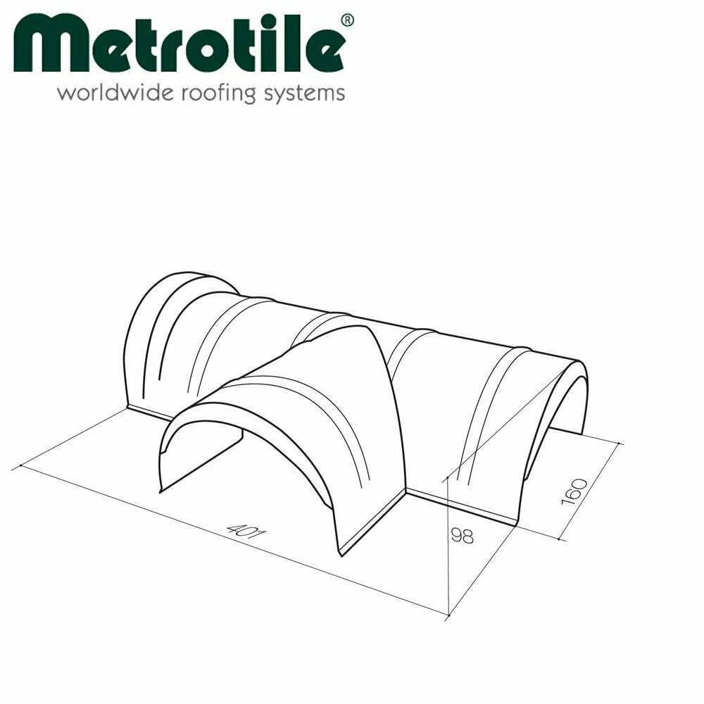 Raccord en T pour faîtage-faîtage 1/2 ronds METROTILE ROMANA Raccord en T pour faîtage-faîtage 1/2 ronds METROTILE ROMANA