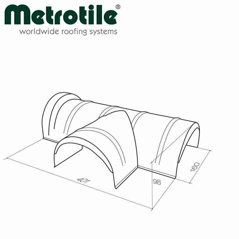 Raccord en T pour faîtage-faîtage 1/2 ronds METROTILE ROMANA Raccord en T pour faîtage-faîtage 1/2 ronds METROTILE ROMANA
