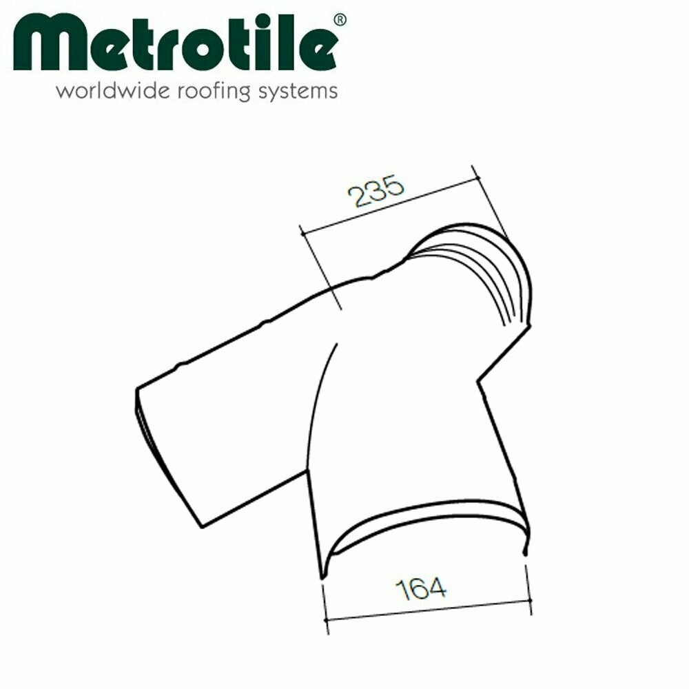 Raccord en Y 15-30° pour arêtiers-faîtage 1/2 ronds METROTILE ROMANA Raccord en Y 15-30° pour arêtiers-faîtage 1/2 ronds METROTILE ROMANA