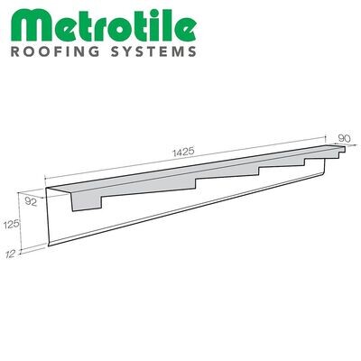 Bande de rive crantée GAuche pour METROTILE Thermolaqué QUBE (Prix et commande par mètre linéaire) Bande de rive crantée GAuche pour METROTILE Thermolaqué QUBE (Prix et commande par mètre linéaire)
