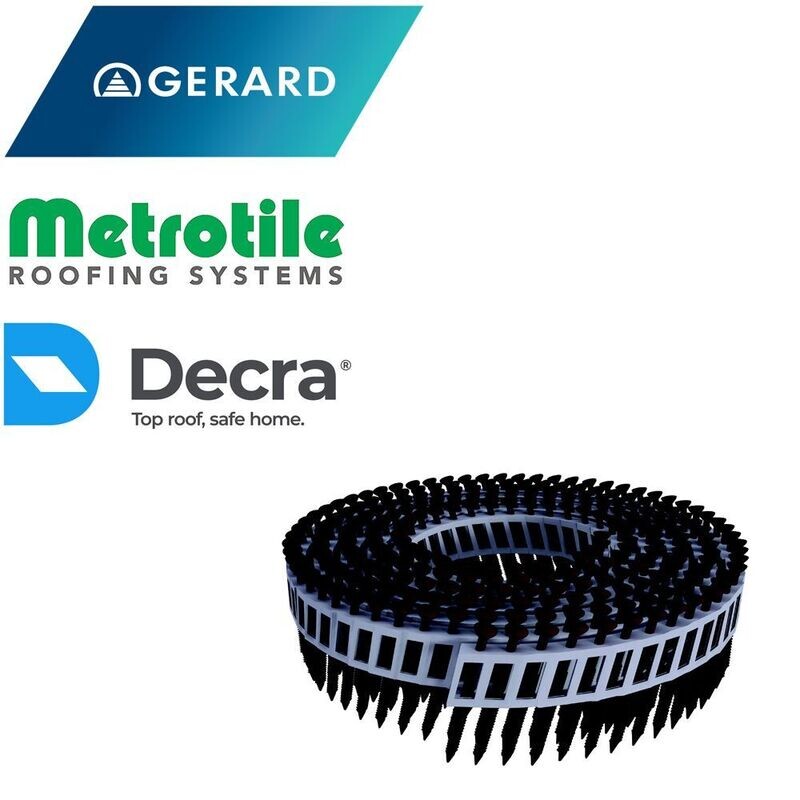 Clous-vis sur bande plastique pour GERARD, METROTILE et DECRA Clous-vis sur bande plastique pour GERARD, METROTILE et DECRA