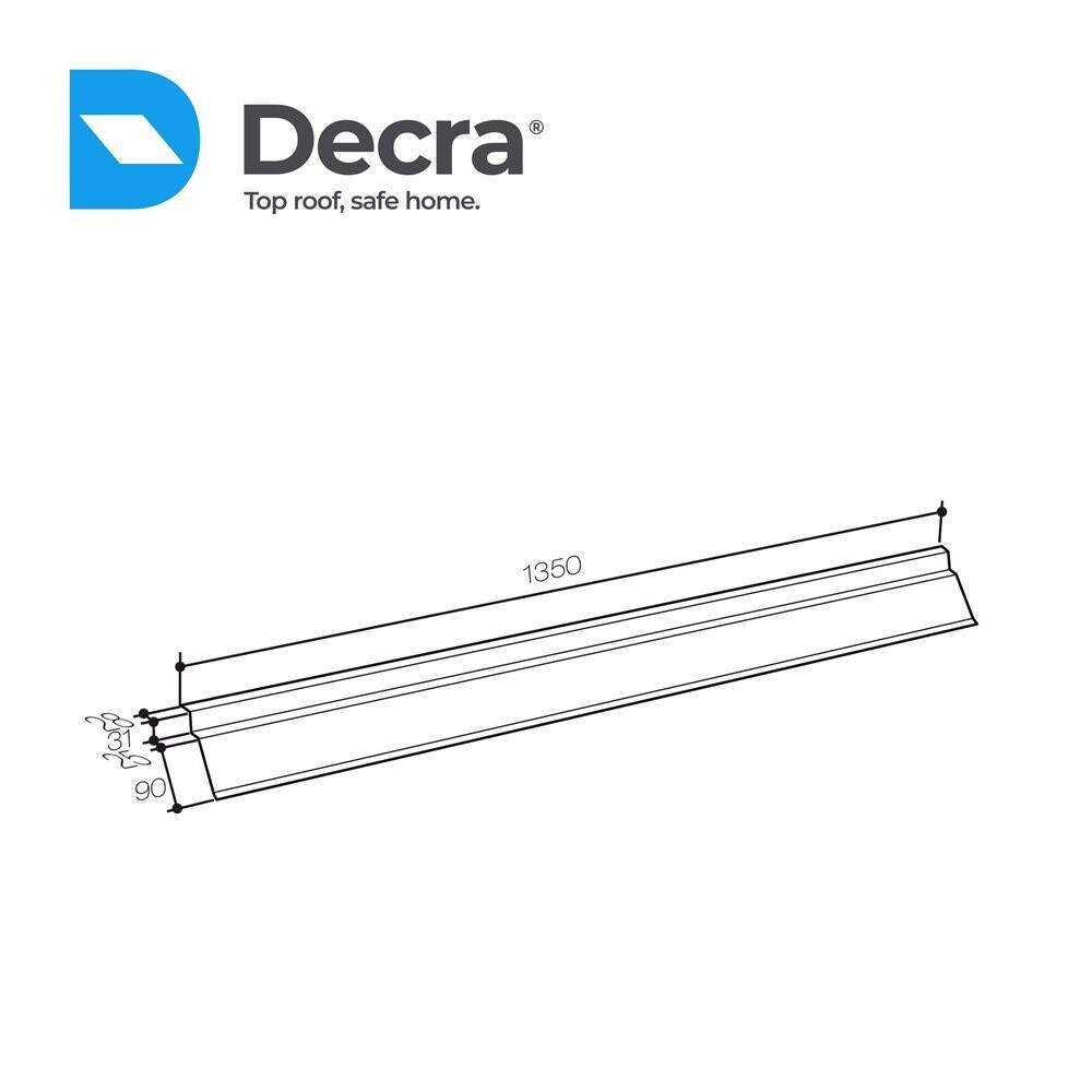 Bande d'égout (pied de versant) pour DECRA (Prix et commande par mètre linéaire) Bande d'égout (pied de versant) pour DECRA (Prix et commande par mètre linéaire)