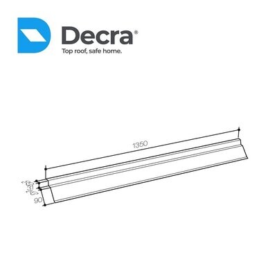 Bande d'égout (pied de versant) pour DECRA (Prix et commande par mètre linéaire) Bande d'égout (pied de versant) pour DECRA (Prix et commande par mètre linéaire)