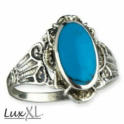 LuXL Silberring "Turquoise Ornament" mit Türkis