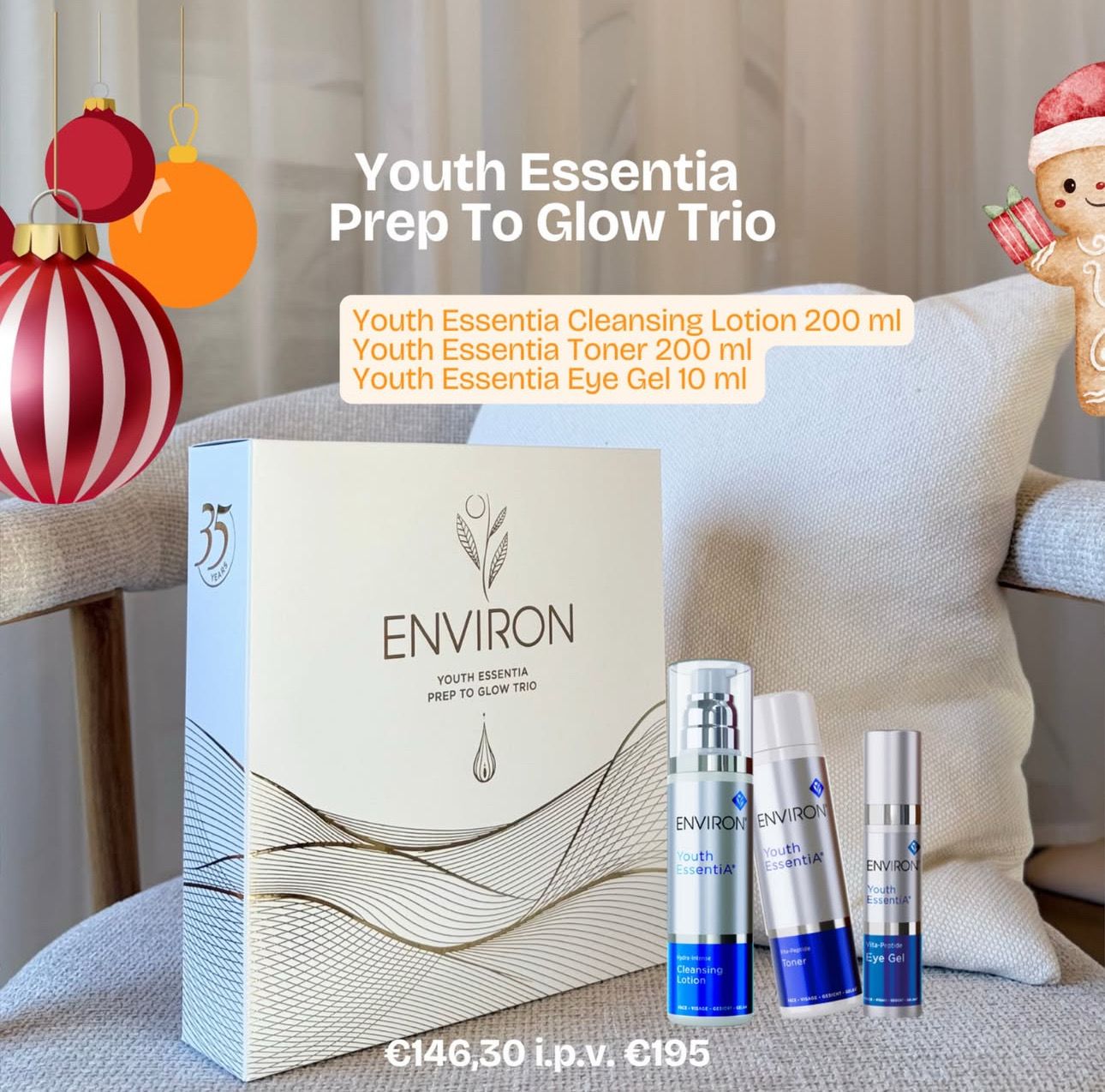 Kerstpakket Environ Prep To glow Trio