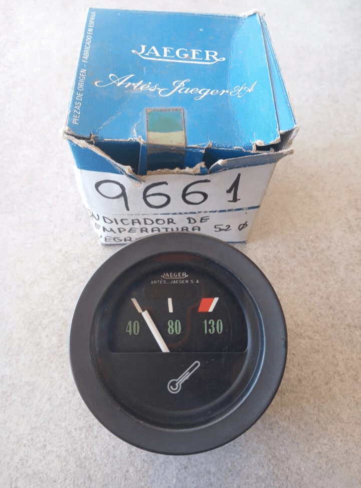 Reloj temperatura motor borde negro jaeger