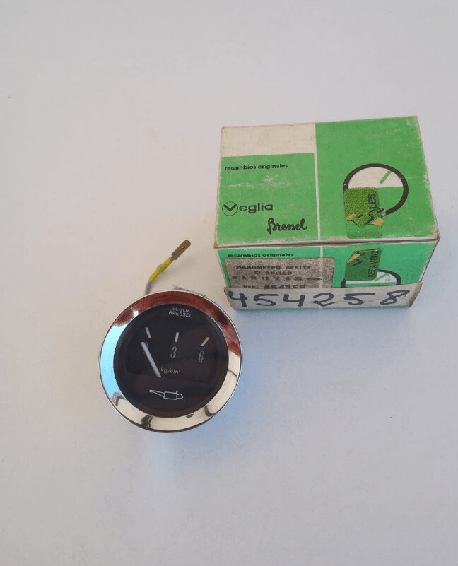 Reloj manometro aceite 12v 52mm veglia 454258