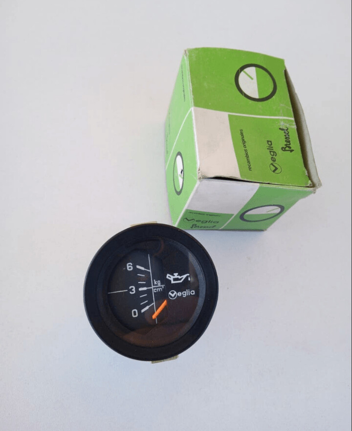 Reloj presion aceite 6kg 52mm 12v negro veglia 456064