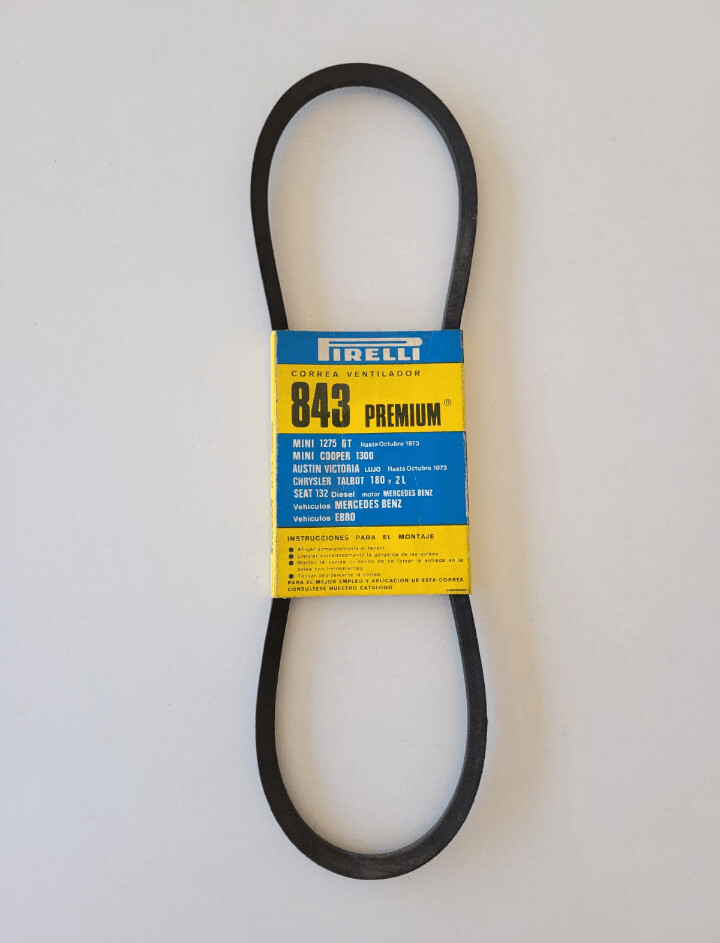 Correa ventilador MINI.CHRYSLER TALBOT.SEAT.AUSTIN.MERCEDES.EBRO (pirelli 843)