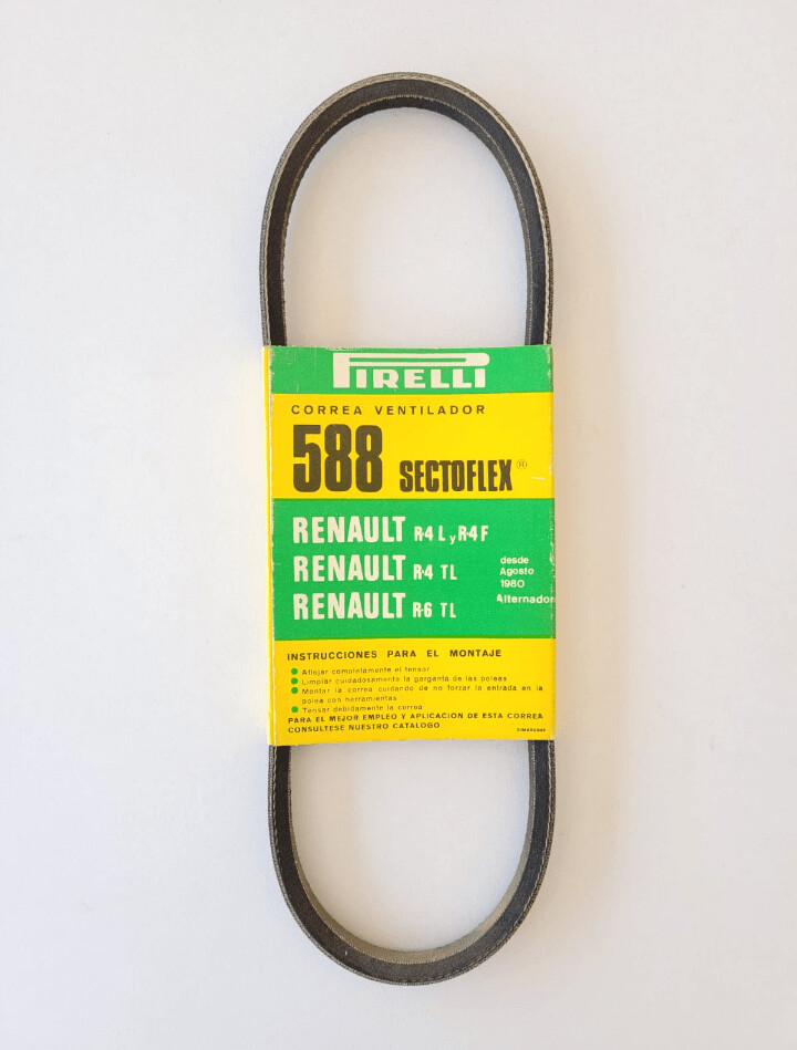 Correa ventilador RENAULT 4 L-F-TL.RENAULT 6 TL (pirelli 588)