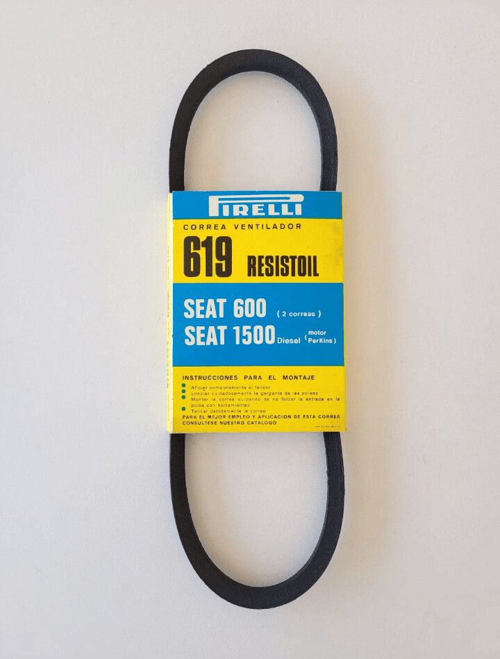 Correa ventilador SEAT 600.SEAT 1500 (pirelli 619)