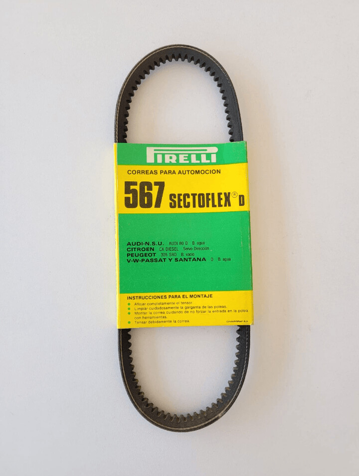 Correa ventilador AUDI 80.CITROEN CX.PEUGEOT 305.VOLKSWAGEN PASSAT-SANTANA (pirelli 567)