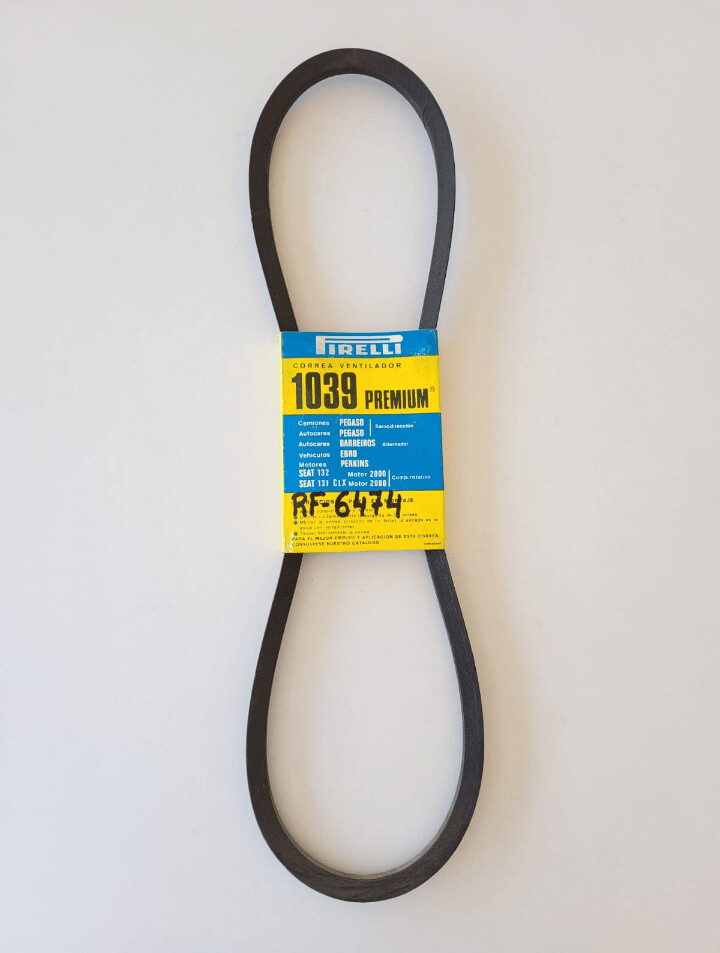 Correa ventilador PEGASO.BARREIROS.EBRO.PERKINS.SEAT 132 (pirelli 1039)