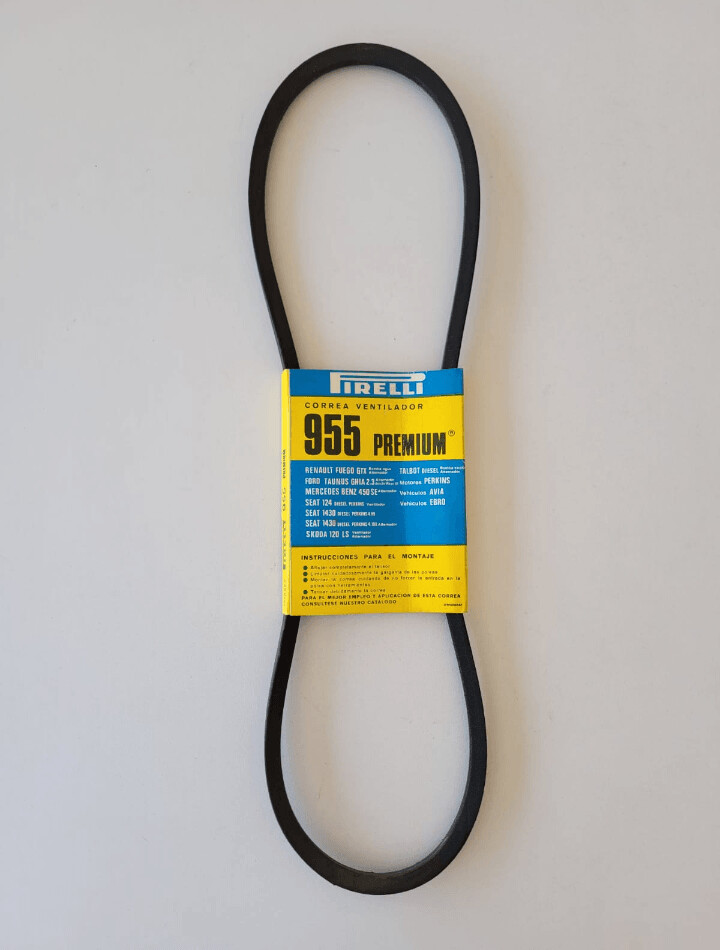 Correa ventilador RENAULT.FORD.MERCEDES.SEAT.SKODA.TALBOT.PERKINS.AVIA.EBRO (pirelli 955)