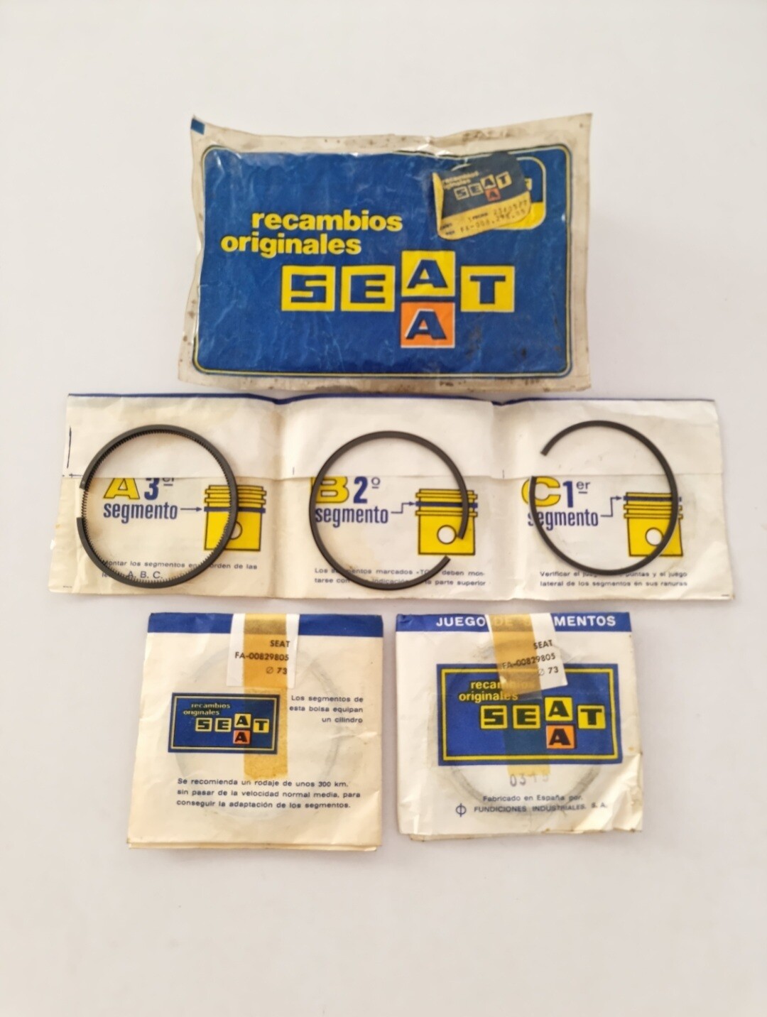 Juego segmentos 3 pistones 73mm SEAT 124 (original seat)