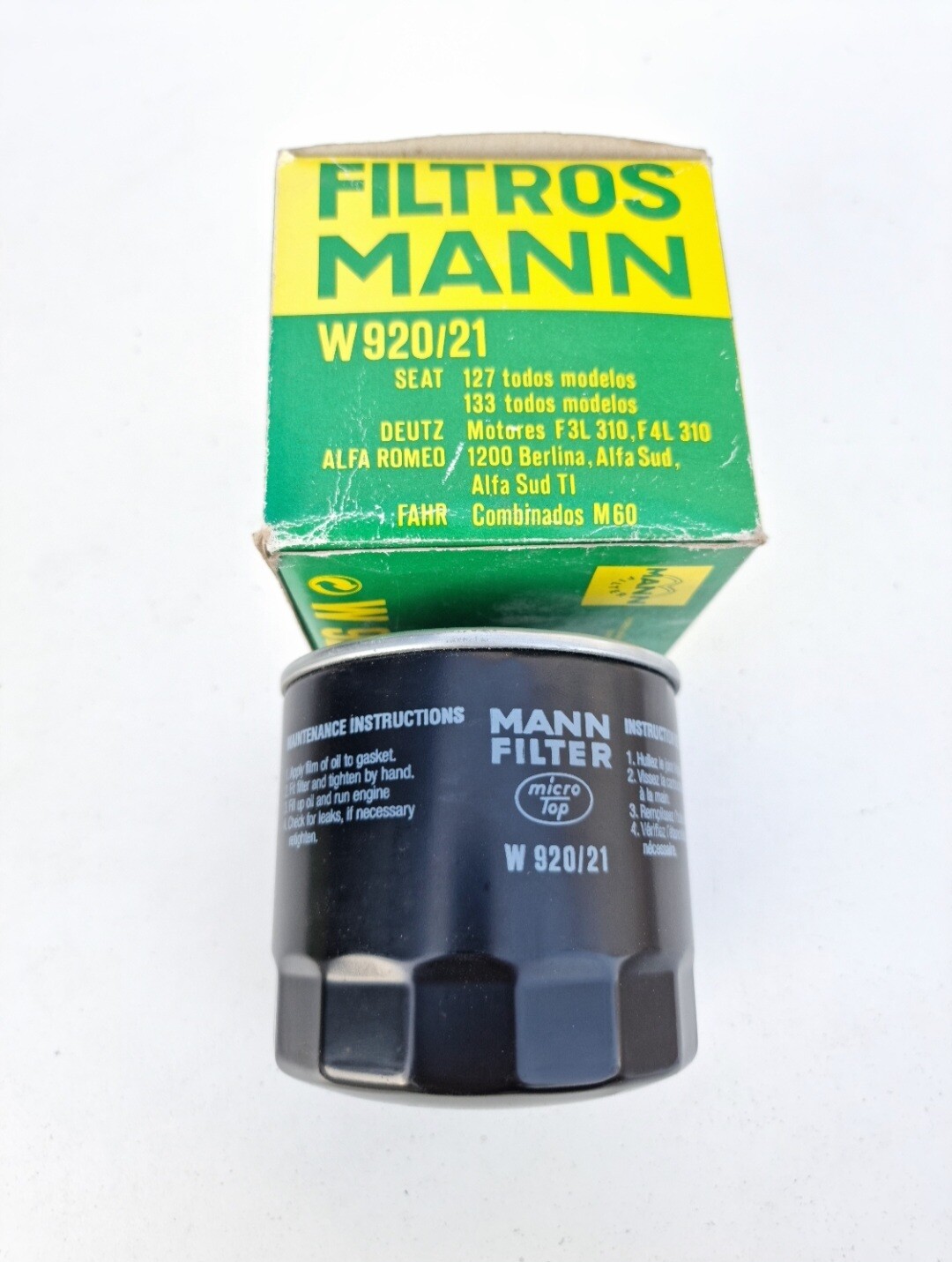 Filtro aceite SEAT 127.SEAT 133.ALFA ROMEO.DEUTZ.FAHR (filtros mann)