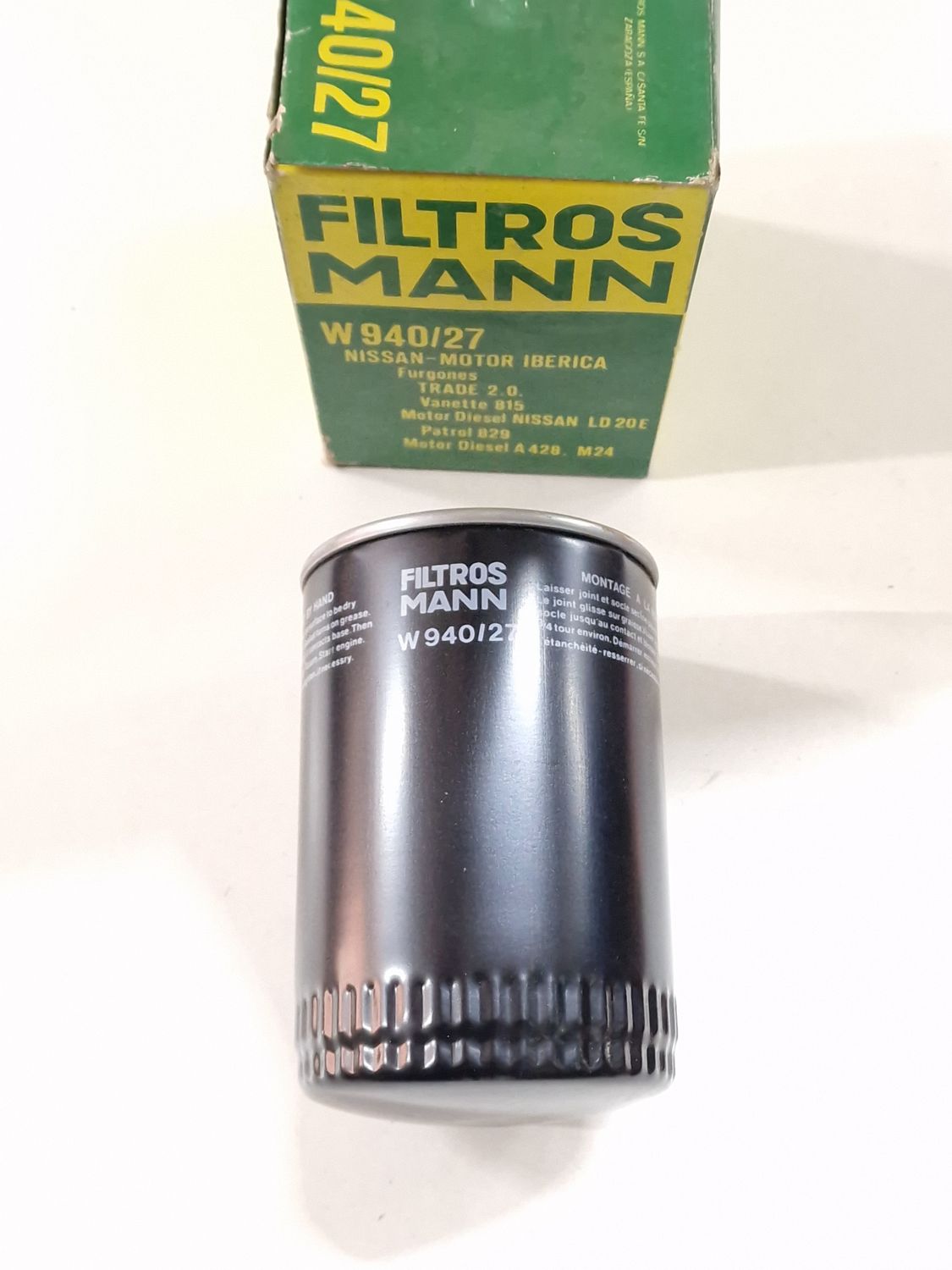 Filtro aceite NISSAN-MOTOR IBERICA (Filtros Mann) Filtro aceite NISSAN-MOTOR IBERICA (Filtros Mann)