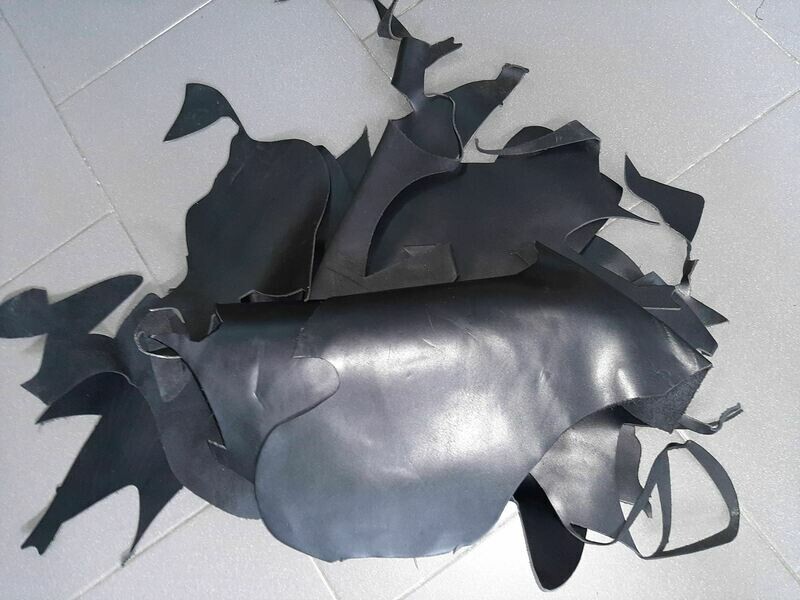 Leather scraps thick black