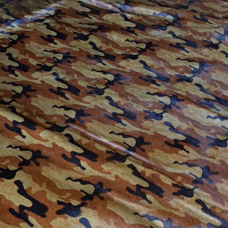 Leather horse with hair color green camouflaged