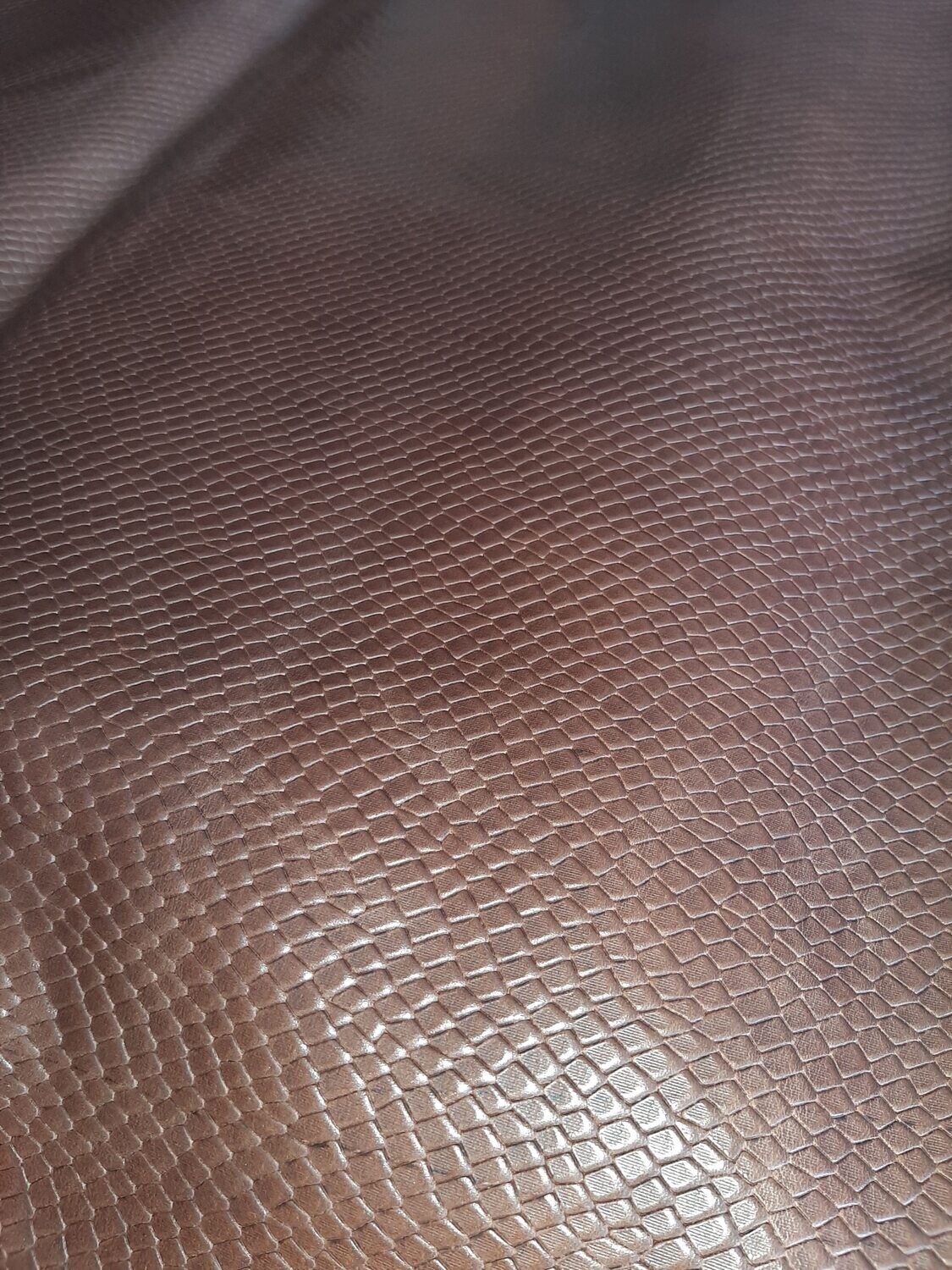 Leather bovine embossed brown color