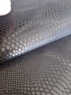 Leather suede black color, fantasy snake