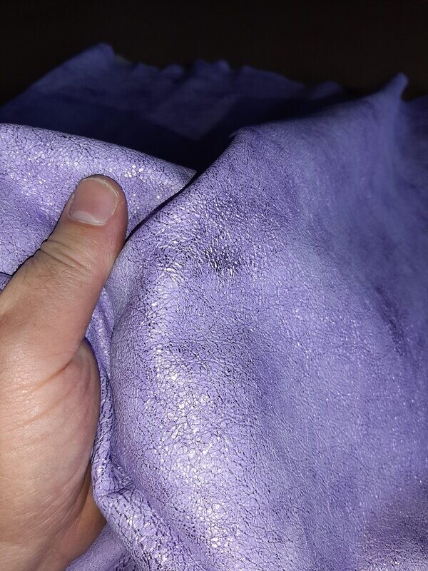 Leather goat metallic violet