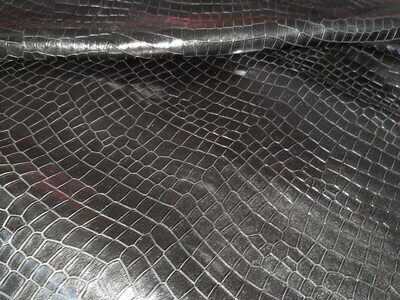 Leather bovine croco type black color
