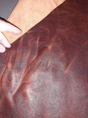 Large off cut - Leather bovine embossed brown