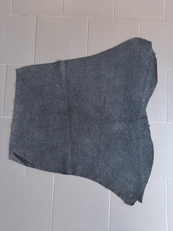 Leather suede black with bright silver