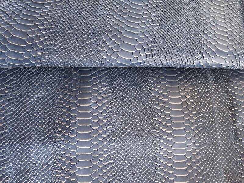 Leather suede embossed snake
