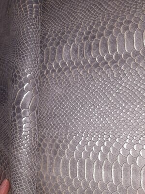 Leather suede embossed grey