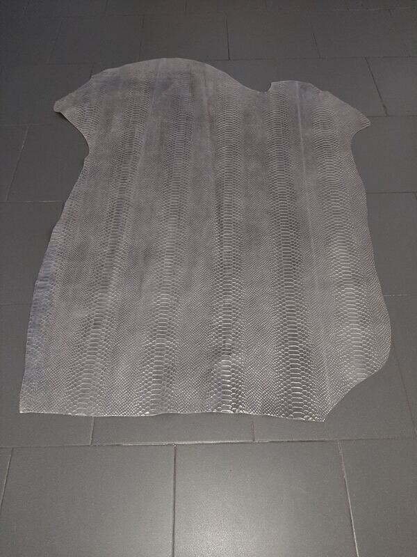 Leather suede embossed grey
