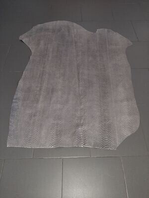 Leather suede embossed grey