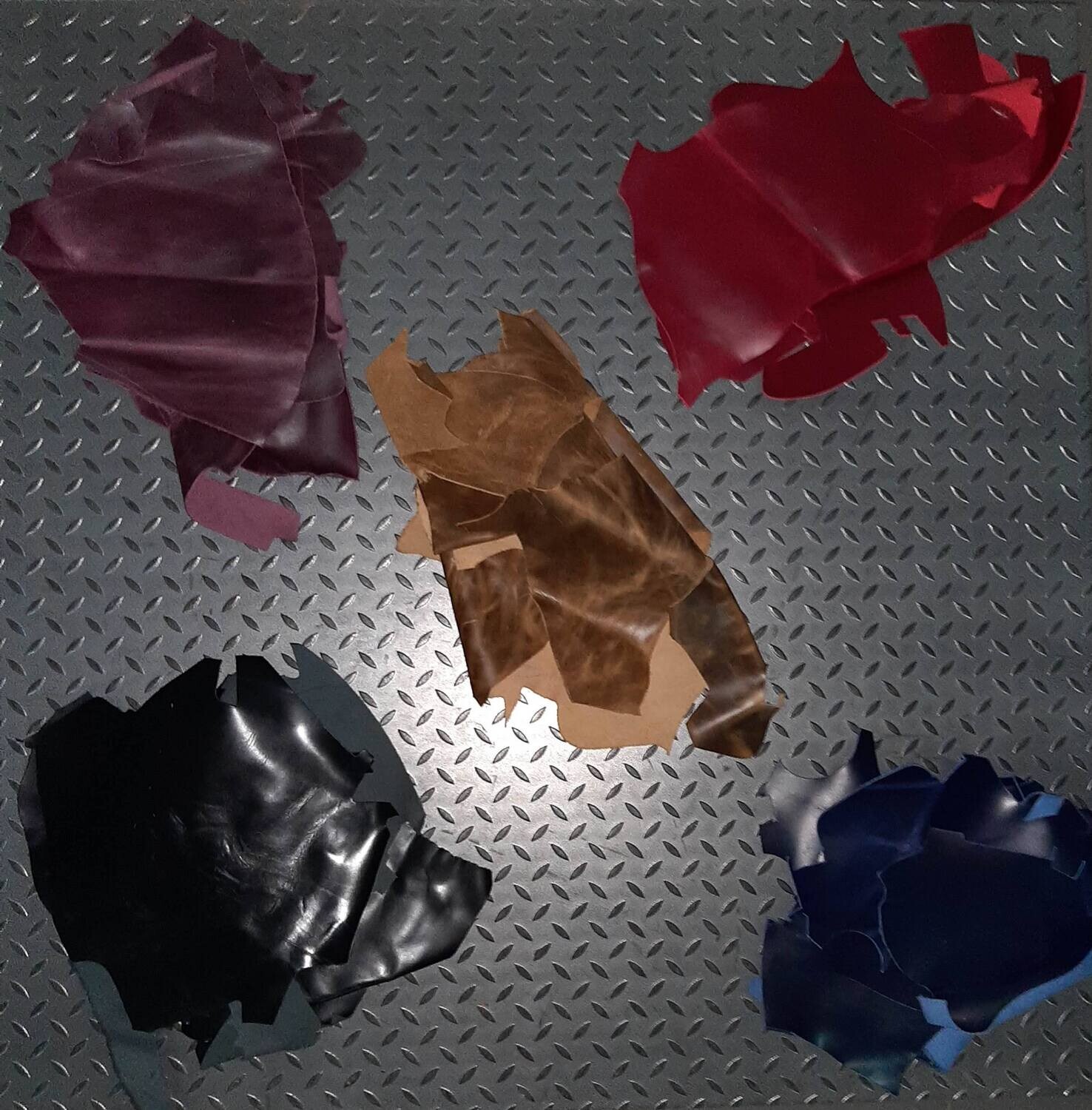 Leather scraps various colors pull up - pack 2.5 KG
