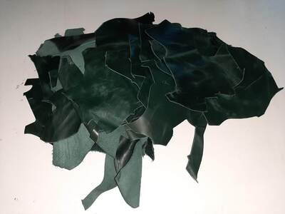 Leather scraps green pull up - pack 2.5 KG