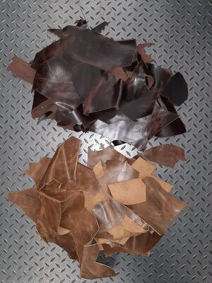 Leather scraps brown and camel