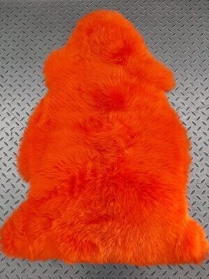 Sheepskin with natural fur, orange color