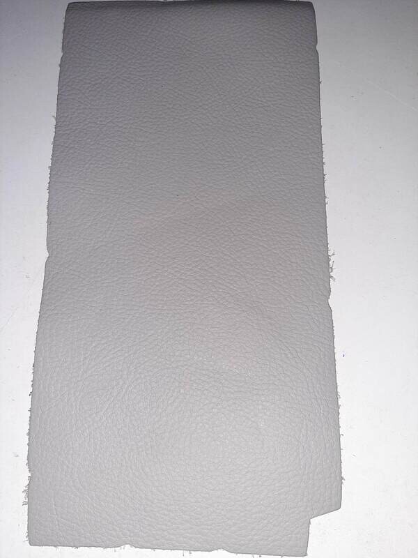 Leather pieces grey color 24 x 12 cm