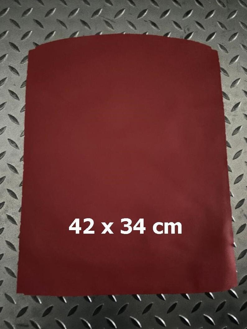 Leather pieces red color 42 x 34 cm