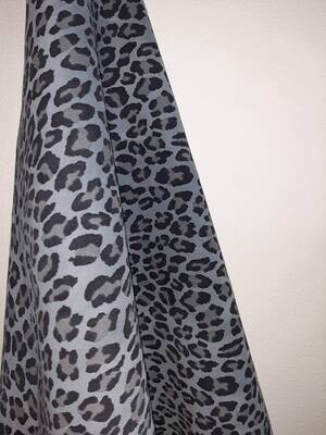 Leather suede leopard gray color