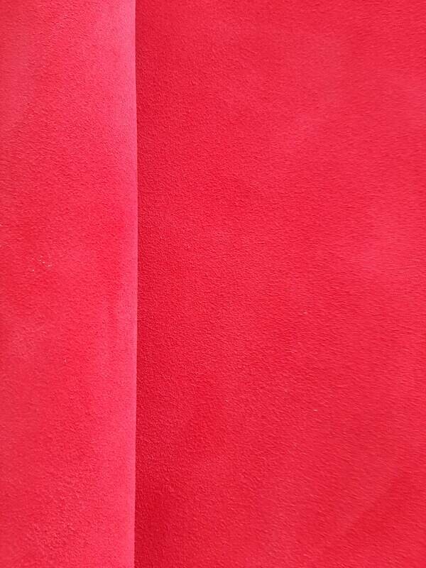 Leather suede red