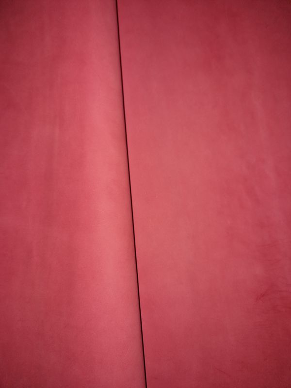 Leather bovine nubuck smooth red color