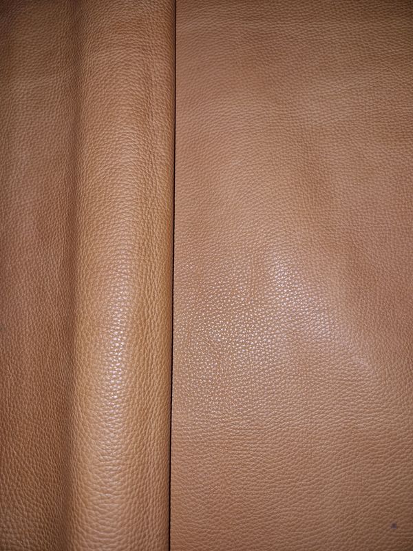 Leather bovine embossed camel color