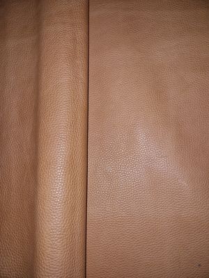 Leather bovine embossed camel color