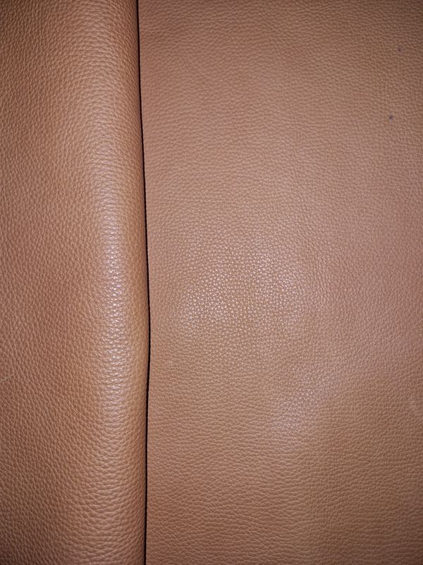 Leather bovine embossed milled caramel color