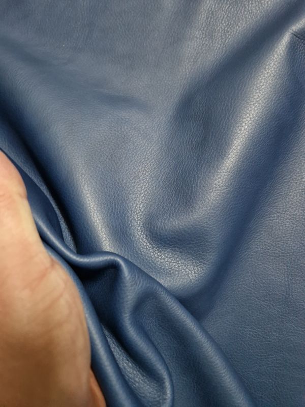 Leather bovine aniline color blue