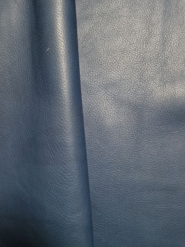 Leather bovine aniline color blue