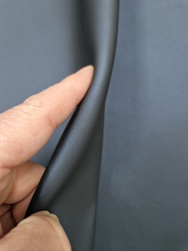 Leather smooth upholstery cowhide dark blue, grayish