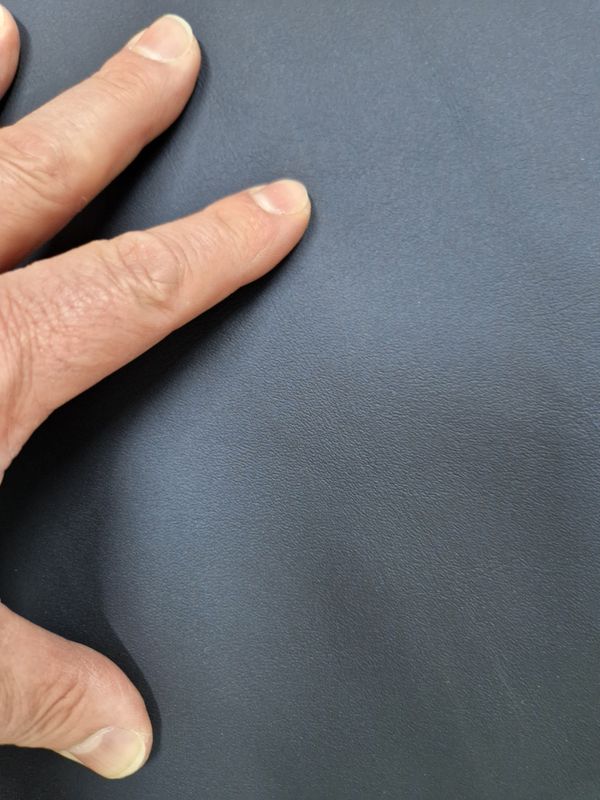Leather smooth upholstery cowhide dark blue, grayish