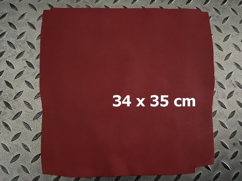 Leather pieces red color 34 x 35 cm, Units: 1